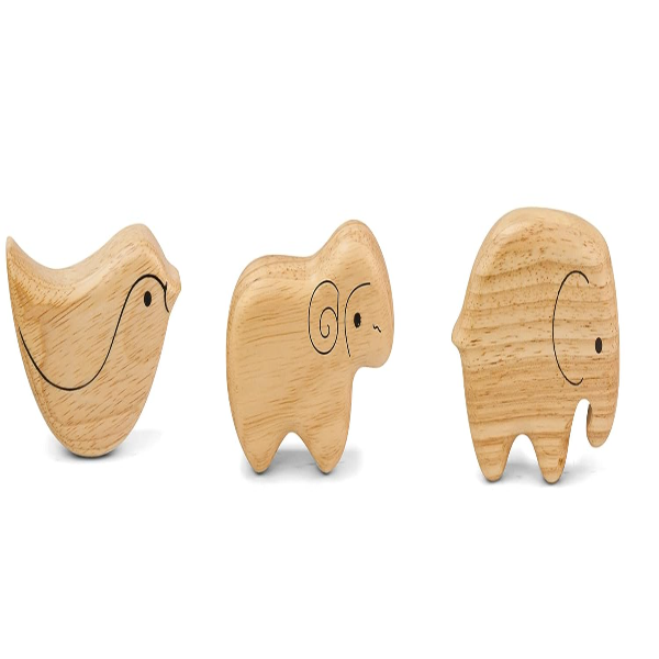 Channapatna Wooden Animal Rattle Shaker Toy Set for Babies & Toddlers (Set of 3) – Elephant, Bird & Sheep | Handmade Non-Toxic Musical Hold & Shake Toys for Kids 0–3 Years | Safe Eco-Friendly Wooden Baby Sensory Toys - Image 2