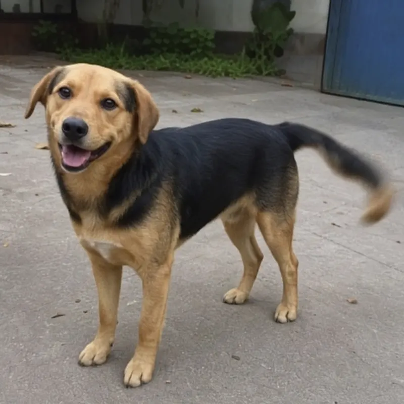 dog showing relaxed tail wag body language